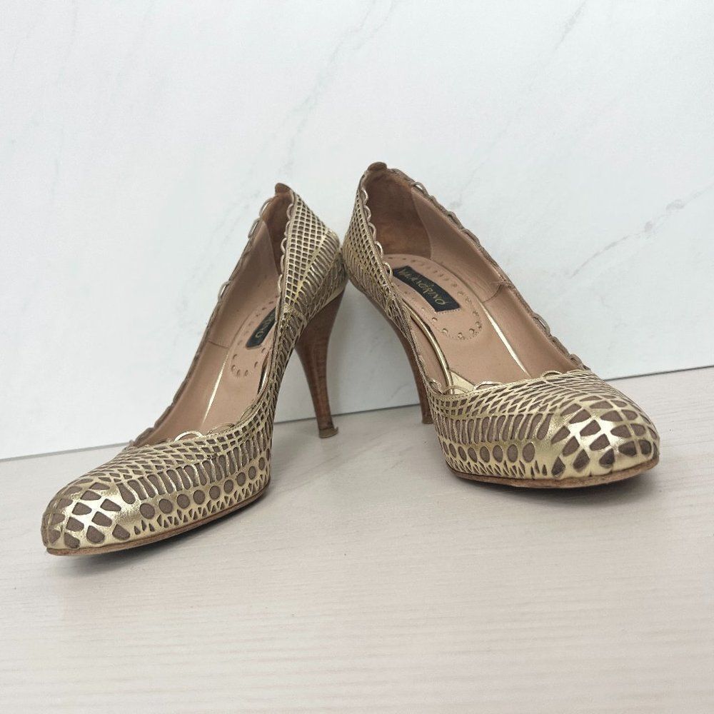 Cathrine Malandrino Gold Heels